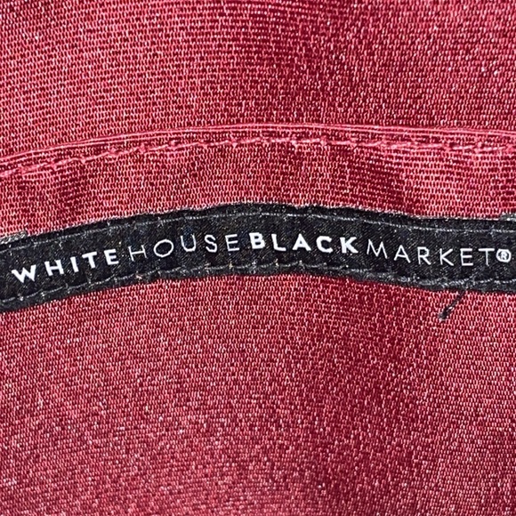 •WHITE HOUSE BLACK MARKET•NWT MAROON FLORAL SILVER STUDDED WRISTLET- CLUTCH - Picture 7 of 9